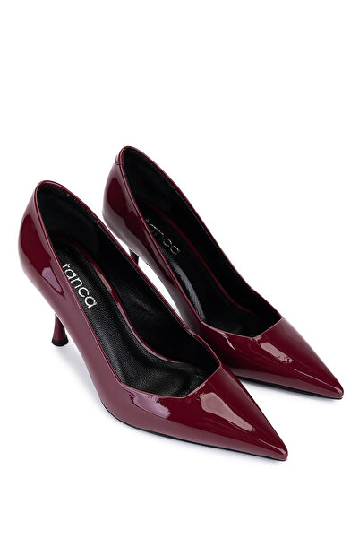 Tamer Tanca Women's Burgundy Patent Leather Heeled Shoes