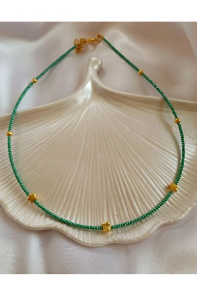 BIJUTERI Beaded Necklace with Star Detail