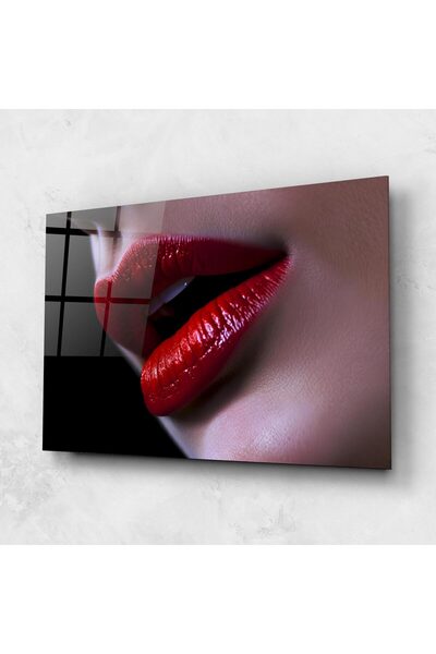 Arthub Tablou Sticla,Dormitor si Living, Lips, Close Up Woman