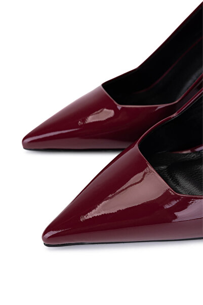 Tamer Tanca Women's Burgundy Patent Leather Heeled Shoes