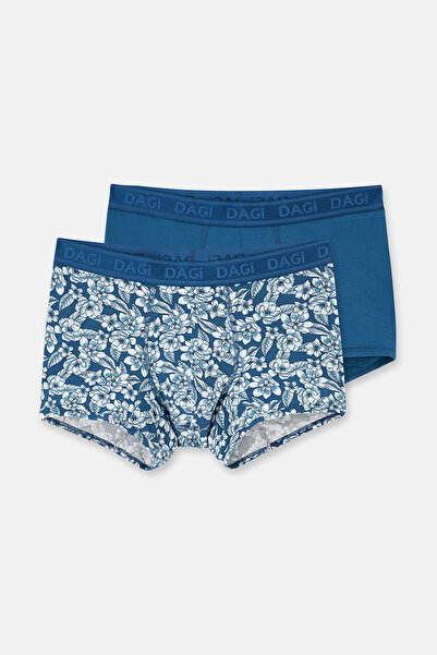 Dagi Blue 2-Piece Patterned Micro Modal Boxer