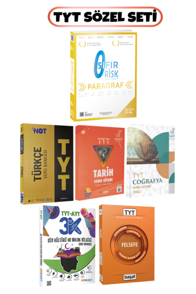 Başat Yayınları Üç Dört Beş Yayıncılık TYT Paragraf Sıfır Risk Soru Bankası+TYT Sözel Seti