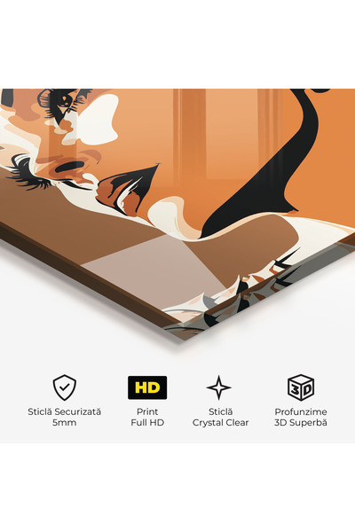 Arthub Glass Painting, Bedroom and Living Room, Portraits, Brown Portrait Lady