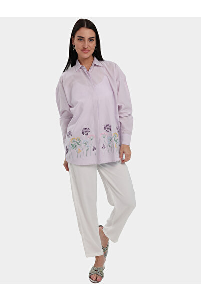 Elena by DStyle Placement Embroidered Shirt and Pant Modest Set