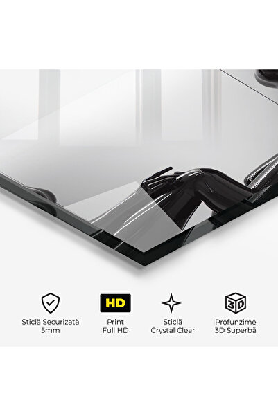 Arthub Glass Painting, Bedroom and Living Room, Black and White, Black Mannequin