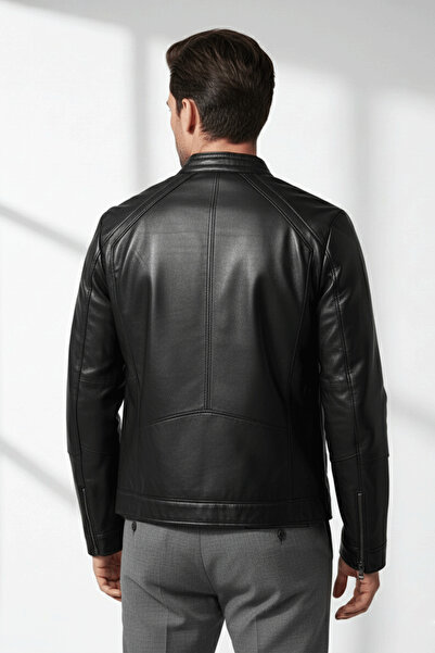 Deriderim Arlon Genuine Leather Men's Black Jacket