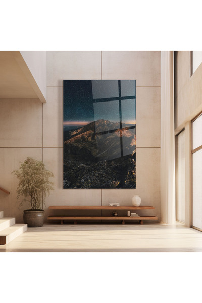 Arthub Glass Painting, Bedroom and Living Room, Mountains, Mountain Sky