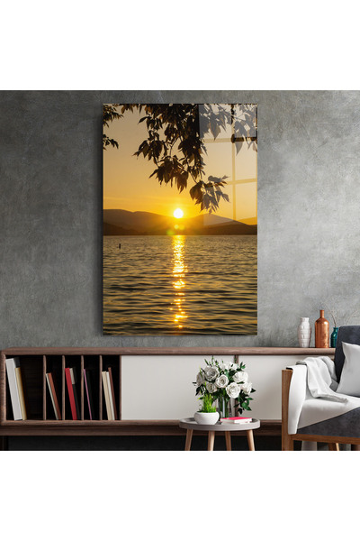 Arthub Glass Painting, Bedroom and Living Room, Summer, Yellow Sunrise