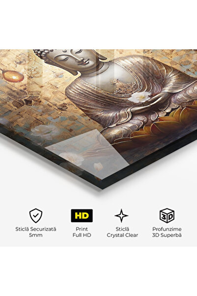 Arthub Glass Painting, Bedroom and Living Room, Buddha, Buddha Meditation Art