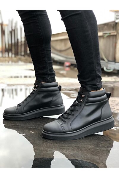 Mhoda Shoes SLW202 Toronto Lace-up Leather Ανδρικά Αθλητικά Μποτάκια ST - Μαύρα