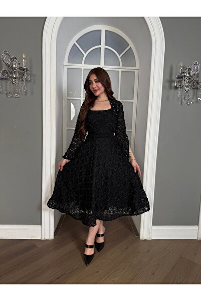 dantil فستان سهرة مطرز ميدي خيالي