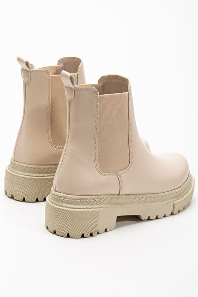 Aymood 812-2137 Бежови еластични дамски ботуши за ежедневно носене