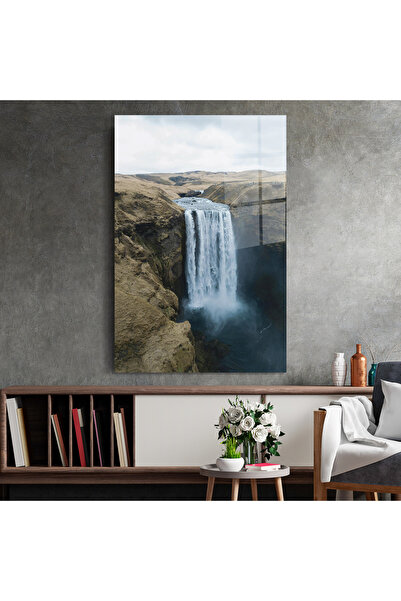 Arthub Glass Painting, Bedroom and Living Room, Waterfalls, Desert Vibe Waterfall