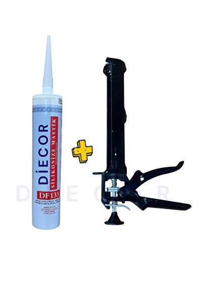 DİECOR Silikon Tabancası + 500g Silikonize Mastik – Montaj ve Onarım Kiti