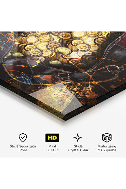 Arthub Glass Painting, Bedroom and Living Room, Digital, Crypto Rich