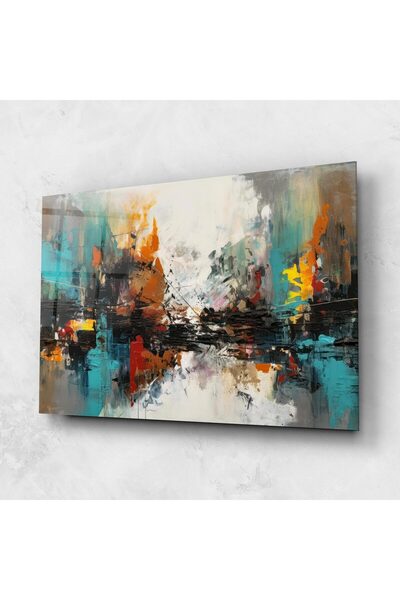 Arthub Tablou Sticla,Dormitor si Living, Arta Abstracta, Abstract City Painting