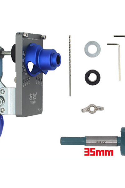 Adsinio Șablon de găurire pentru balamale de 35 mm, Adsinio, dispozitiv de fixare, ghidaj de găurire, aliaj de aluminiu