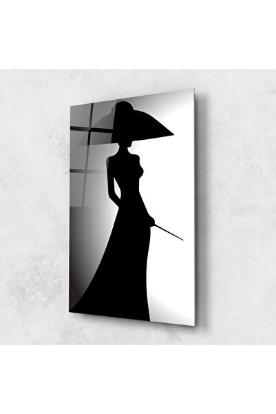 Arthub Glass Painting, Bedroom and Living Room, Silhouettes, Big Hat Lady