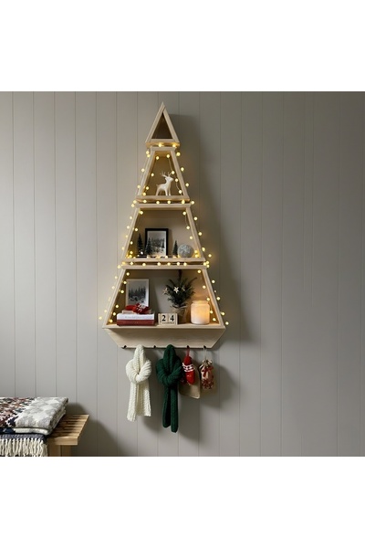 Wooden Factory Çam Ağacı Tasarımlı Askılıklı Çok Amaçlı 5'li Set Dekoratif Du...