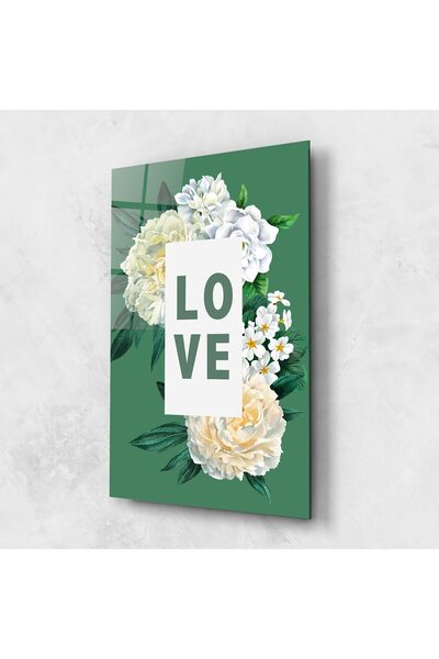 Arthub Tablou Sticla,Dormitor si Living, Trandafiri, Love Green Rose