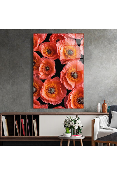 Arthub Glass Painting, Bedroom and Living Room, Poppies, Light Red Poppies
