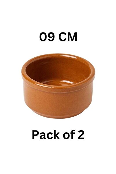 Premium KLaY Clay Ramekin Bowl – 09cm Pack of 2 – Traditional Terracotta Kitchenware