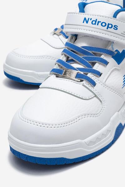 CCWAY AYAKKABI Velcro Laced Children's Sports Shoes White Sax