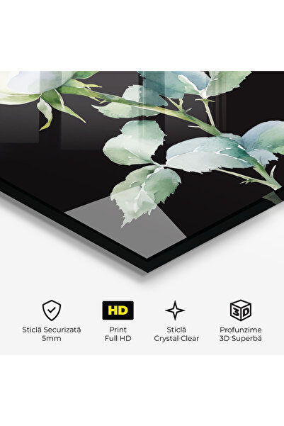 Arthub Glass Painting, Bedroom and Living Room, Roses, White Rose