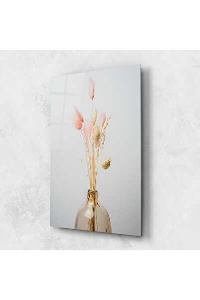 Arthub Tablou Sticla,Dormitor si Living, Flori In Vaza, Pink Cream Flower Vase