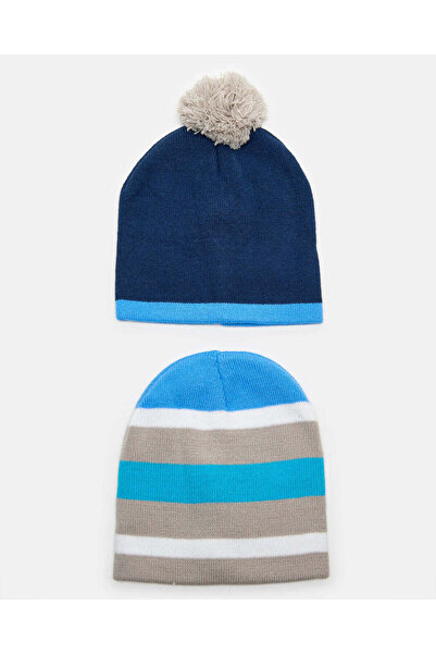 REDTAG Boys Assorted Knitted Cap Set (Pack Of 2)