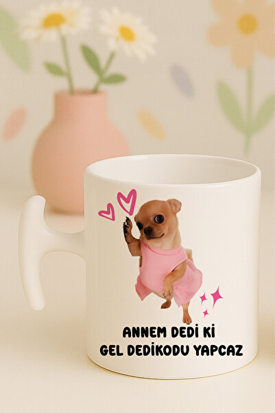 Witchy Co Annem Dedi ki Gel Dedikodu Yapcaz, Yazılı Komik Köpek Kupa Bardak, ...