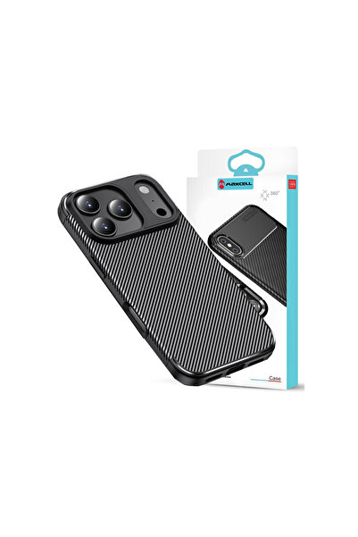 Maxcell Husa AutoFocus » iPhone 17 Pro, Carbon Texture, TPU, BLACK