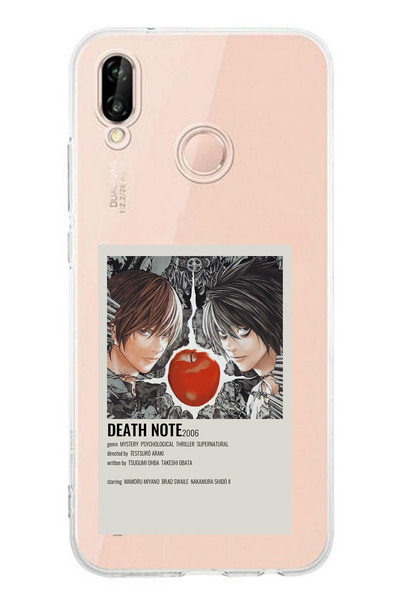 TechTree حافظة سيليكون مطبوع متوافقة مع هاتف هواوي P20 لايت بتصميم ملصق ديث نوت