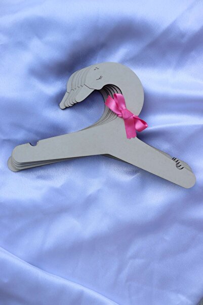 Assa Wood Wooden Children's Hanger 7 Pieces Hangers - Swan Baby Wardrobe Hanger - Cream Color