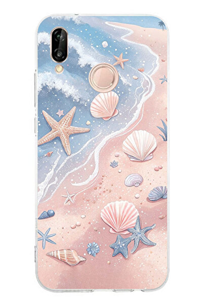 TechTree حافظة سيليكون متوافقة مع هاتف هواوي P20 لايت مطبوع