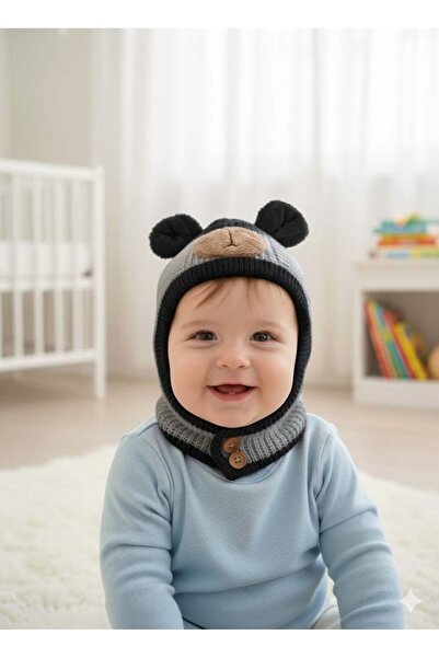 MİNİKO KİDS Ki̇tti̇ 25480-03 Buttoned Necklace Knitwear Beanie