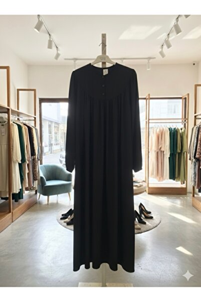 fariza tekstil Büzgü robalı pamuklu penye elbise