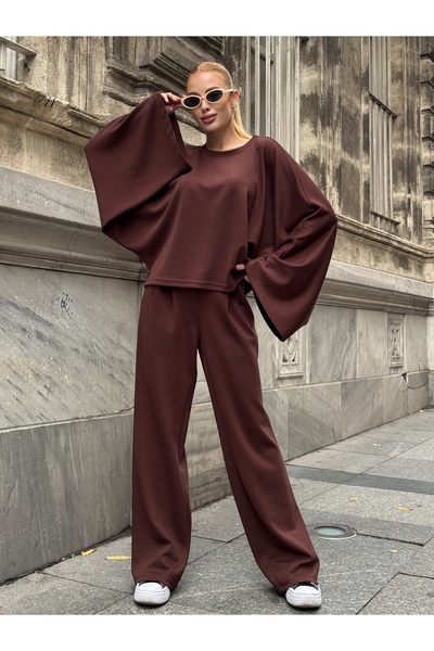 Tubik Γυναικείο Σετ Μπλούζας με λαιμόκοψη και μανίκια με λεπτομέρεια χιτζάμπ