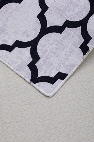 Dijidekor Digital Carpet Modern Designed Gray Color Washable Non-Slip Cut Carpet Runner 160X200