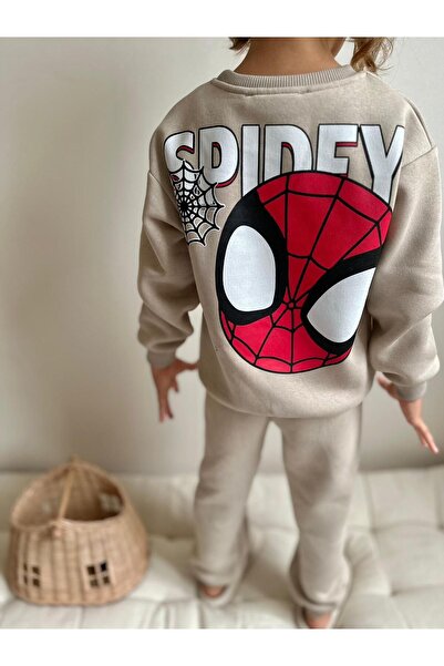 MİLAYS LİFE HOME COLLECTİON Boy's 3-Thread 100% Cotton Thick Combed Cotton Colorful Winter Tracksuit Set