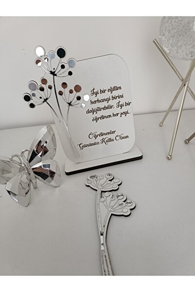 bir parça tasarım Öğretmenler gününe özel hediye masa üzeri pano ve kitap ayracı