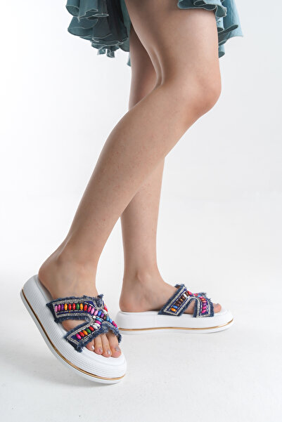 FEMME Laurel Жіночі товстопідошвні капці з бісером для щоденного носіння