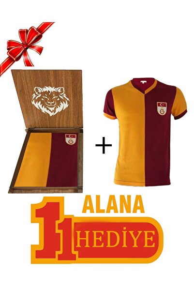 Galatasaray Metin Oktay Orijinal Tişört Ahşap Kutulu 1 Alana 1 Hediye