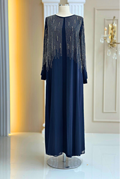 Amine Hüma Deren Abiye Elbise Lacivert