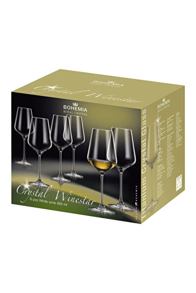 Bohemia Royal Crystal Set of 6 Bohemia Winestar Crystal Stem Glasses 485 ml