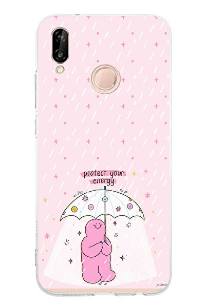 TechTree حافظة سيليكون متوافقة مع هاتف Huawei P20 Lite بتصميم مطبوع لحماية طاقتك