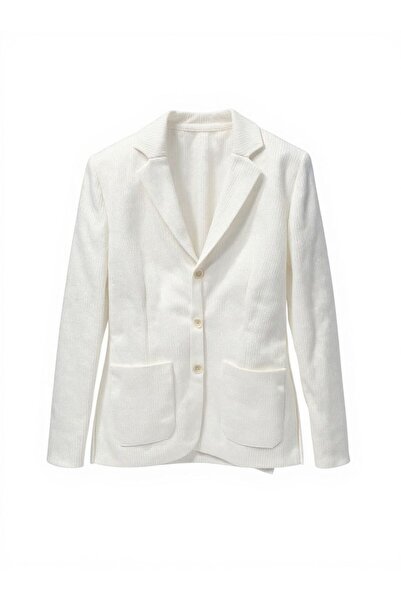 Sabri Özel Giotelli Erkek Beyaz Triko Blazer Hırka Ceket