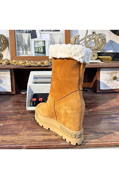 VEYİS USTA Genuine Leather with Fur Inside Kln Tbn Dz by