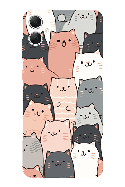 TechTree جراب سيليكون مطبوع متوافق مع هاتف سامسونج جالاكسي A05 بتصميم القطط ا...