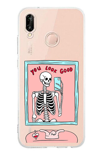 TechTree حافظة سيليكون متوافقة مع هاتف Huawei P20 Lite بتصميم You Look Good S...